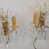 Pair of wall lights with pendants