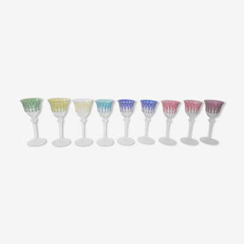 9 St. Louis crystal glasses