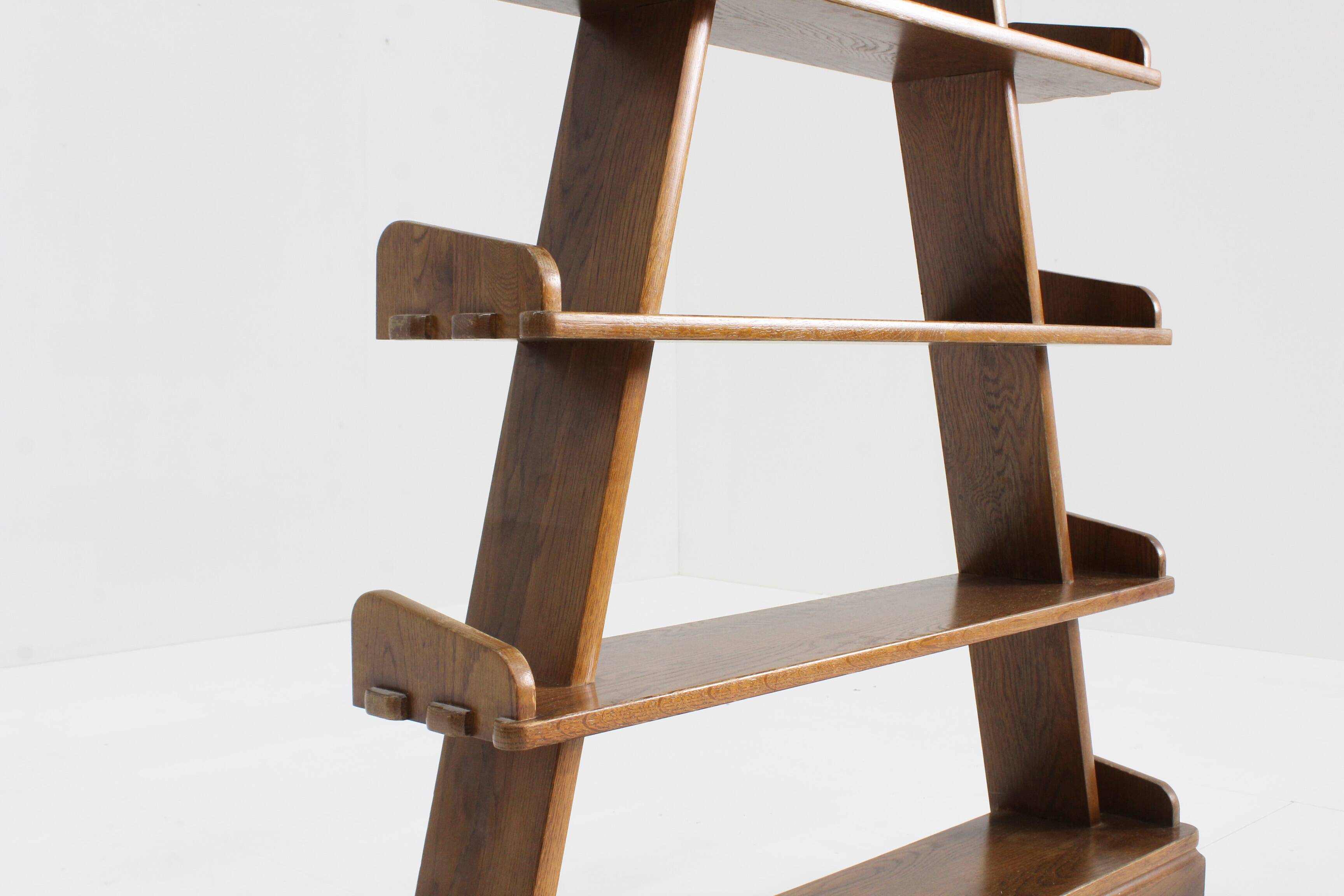 Vintage Brutalist Pyramid shelving unit book case