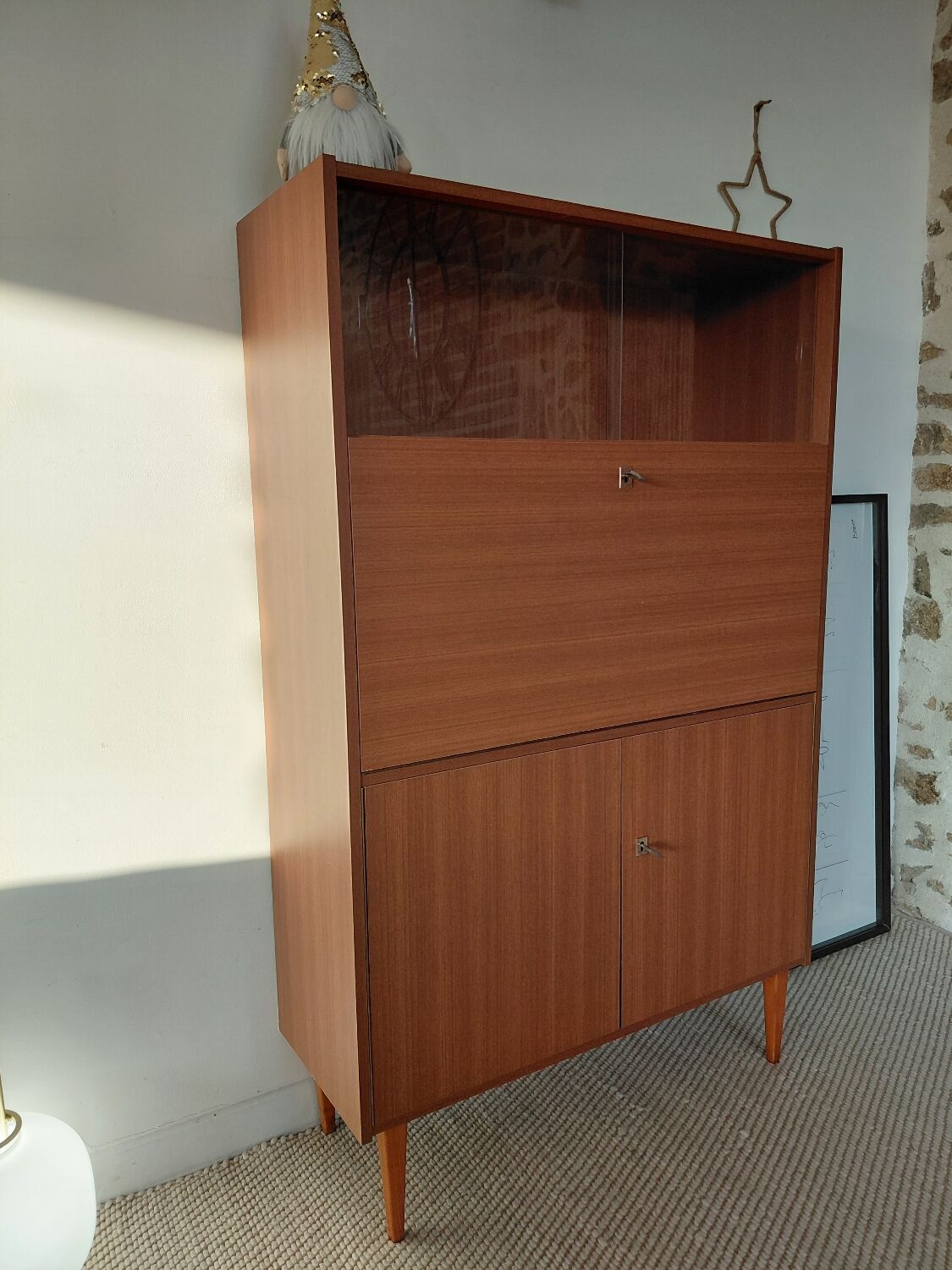 Vintage Scandinavian secretary desk from the 1960s - mid-century design.