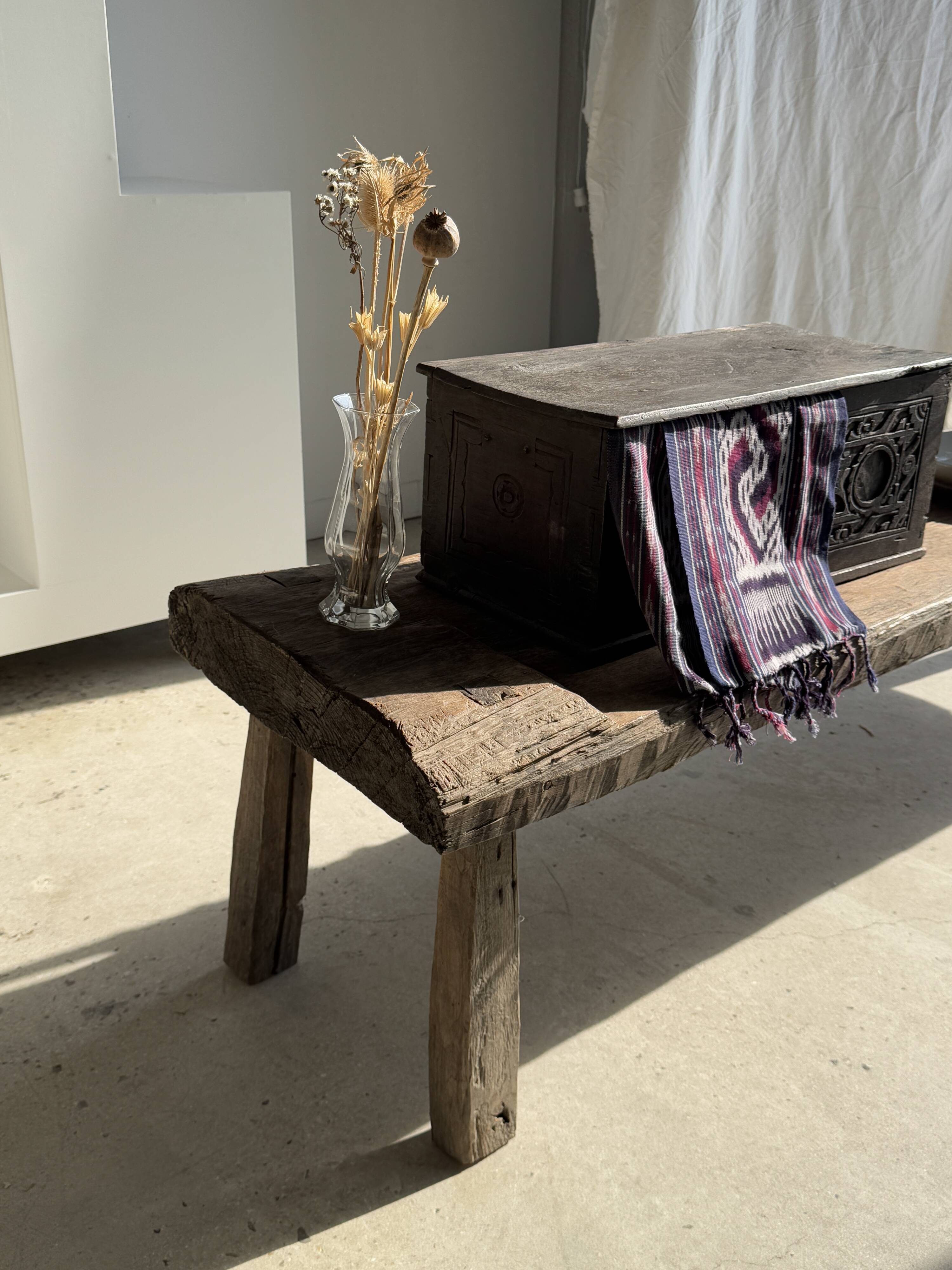 Very large bench in old teak H:50cm L:2m06