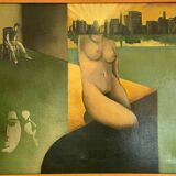Oil painting on canvas by Bruno Lassalle signed by him in 1982