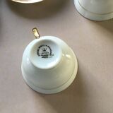 6 tasses à café en porcelaine de Limoges