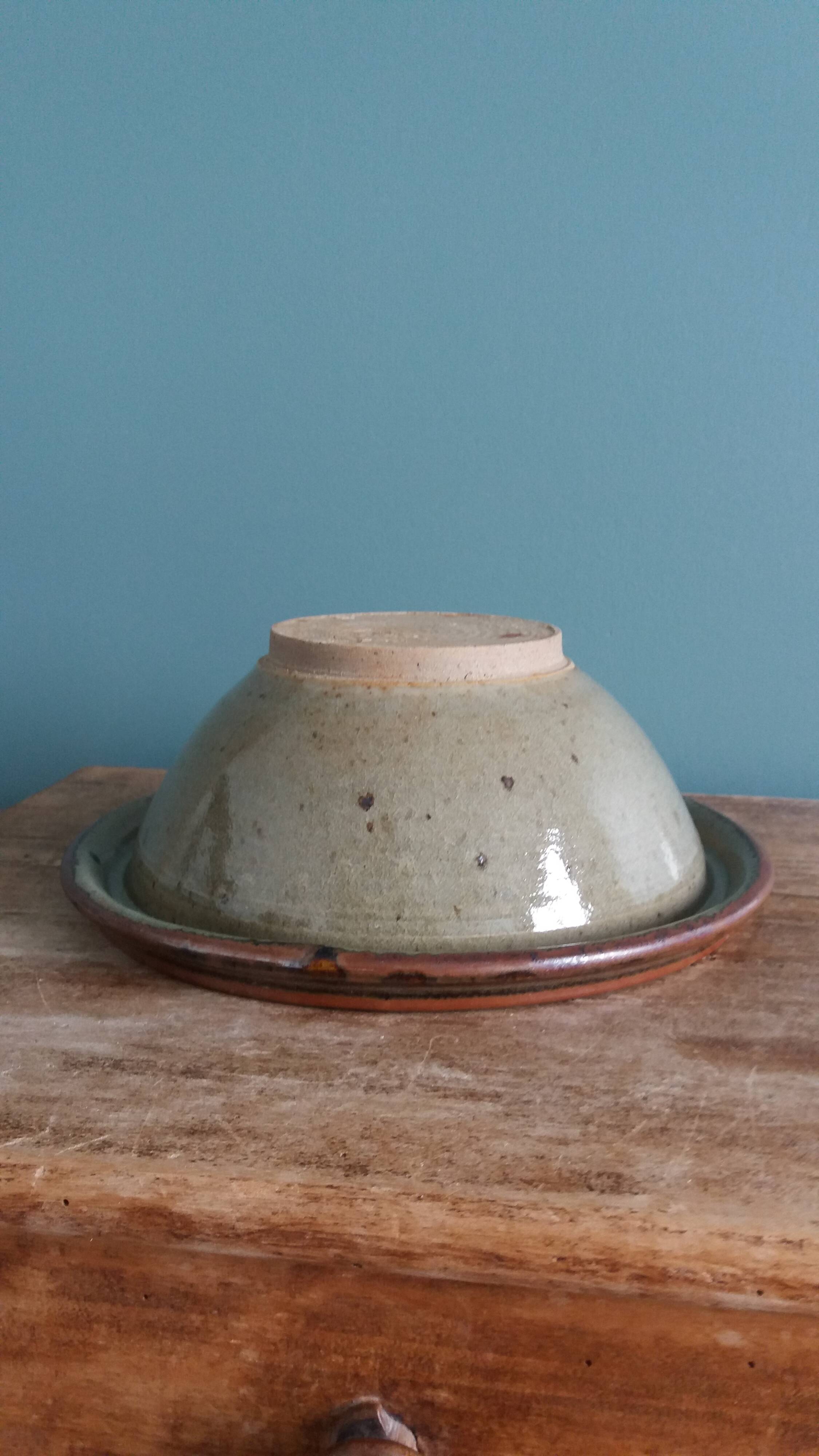 A glazed stoneware trinket dish in the style of Tim Morris or JS Stuart