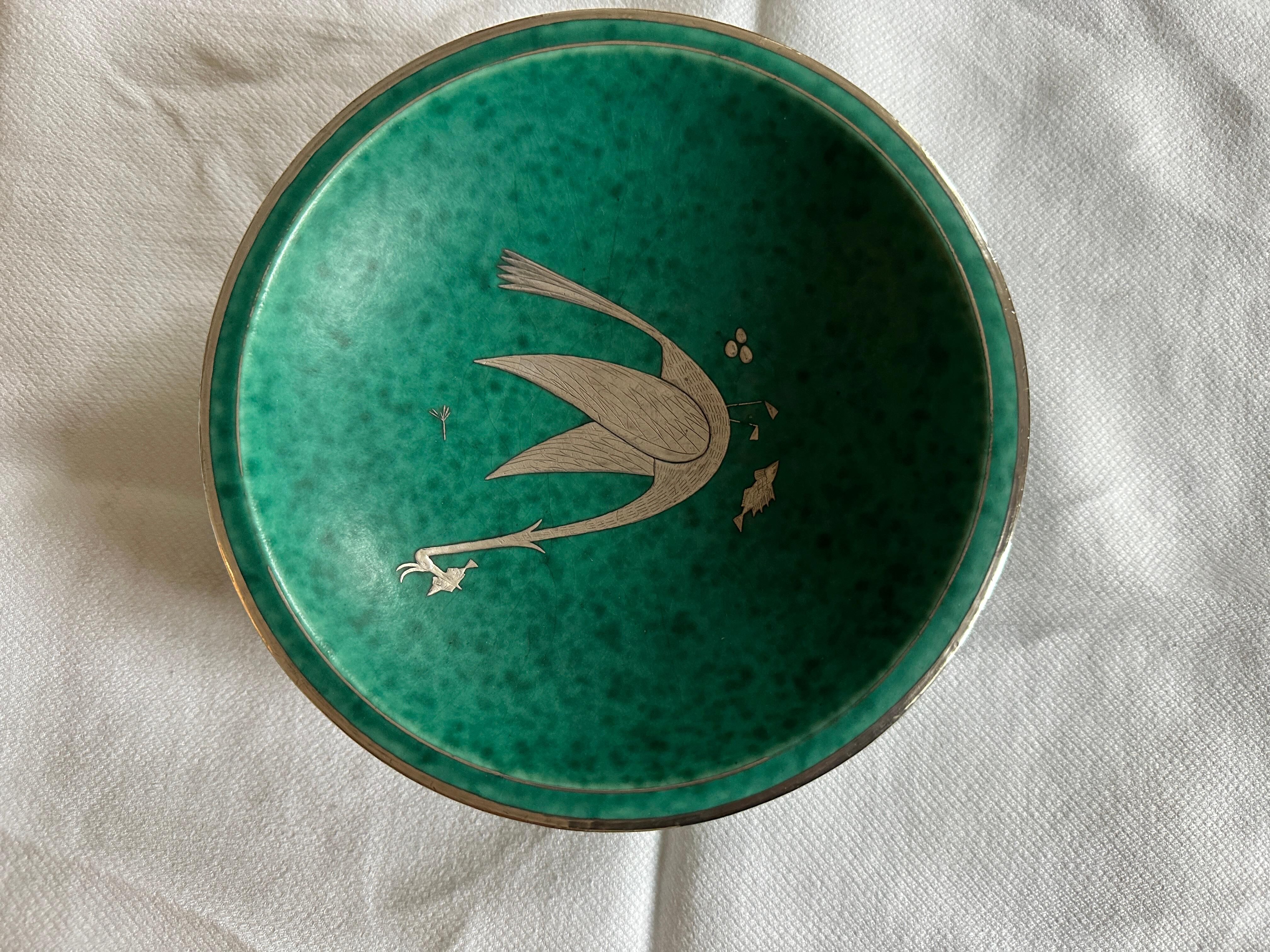 Ceramic bowl by Wilhelm Kage Argenta series for Gustavsberg, Sweden, 1930 Signed