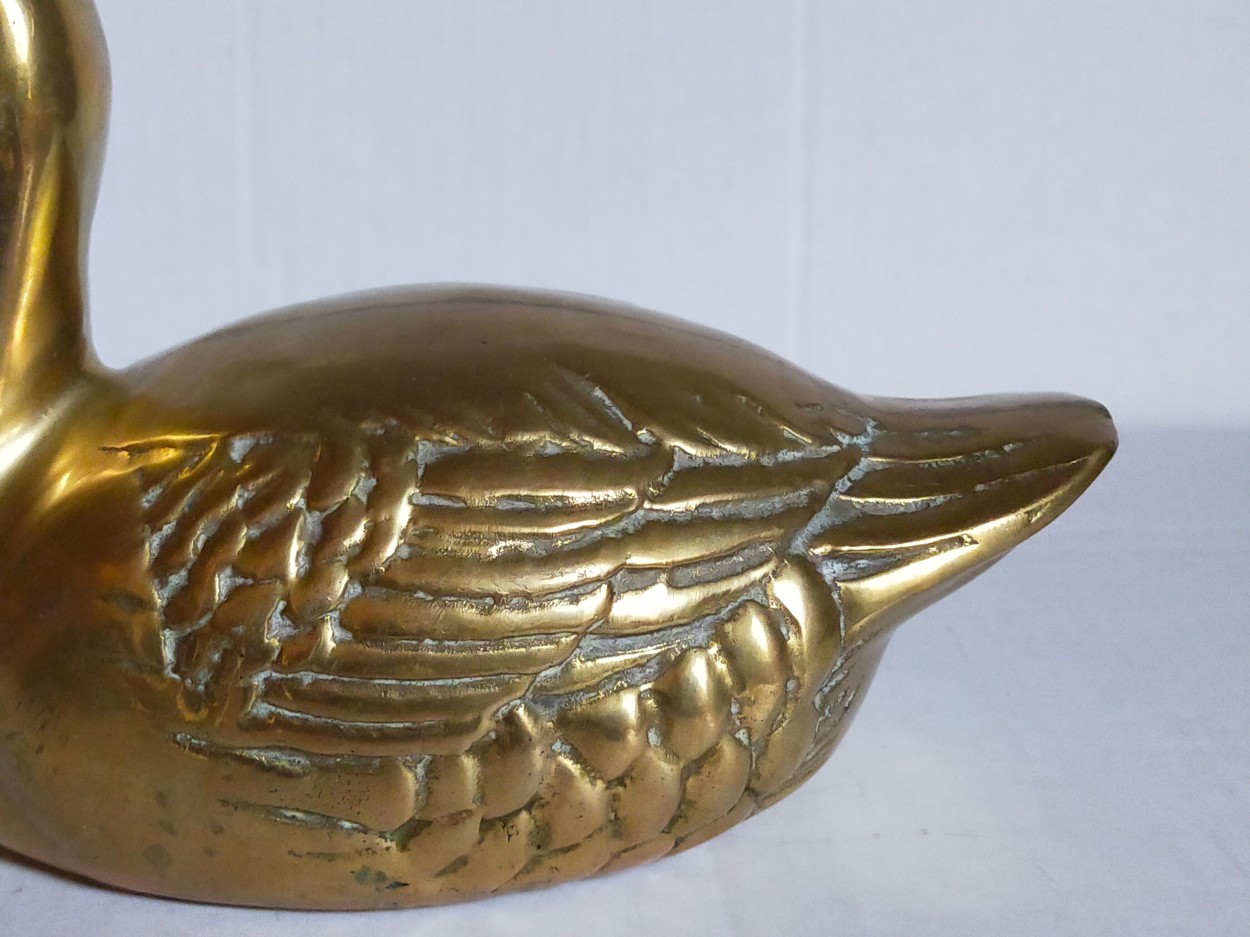 Vintage solid brass duck