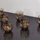 Set of 6 vintage Arcopal glasses in smoked glass country décor "ear of wheat"