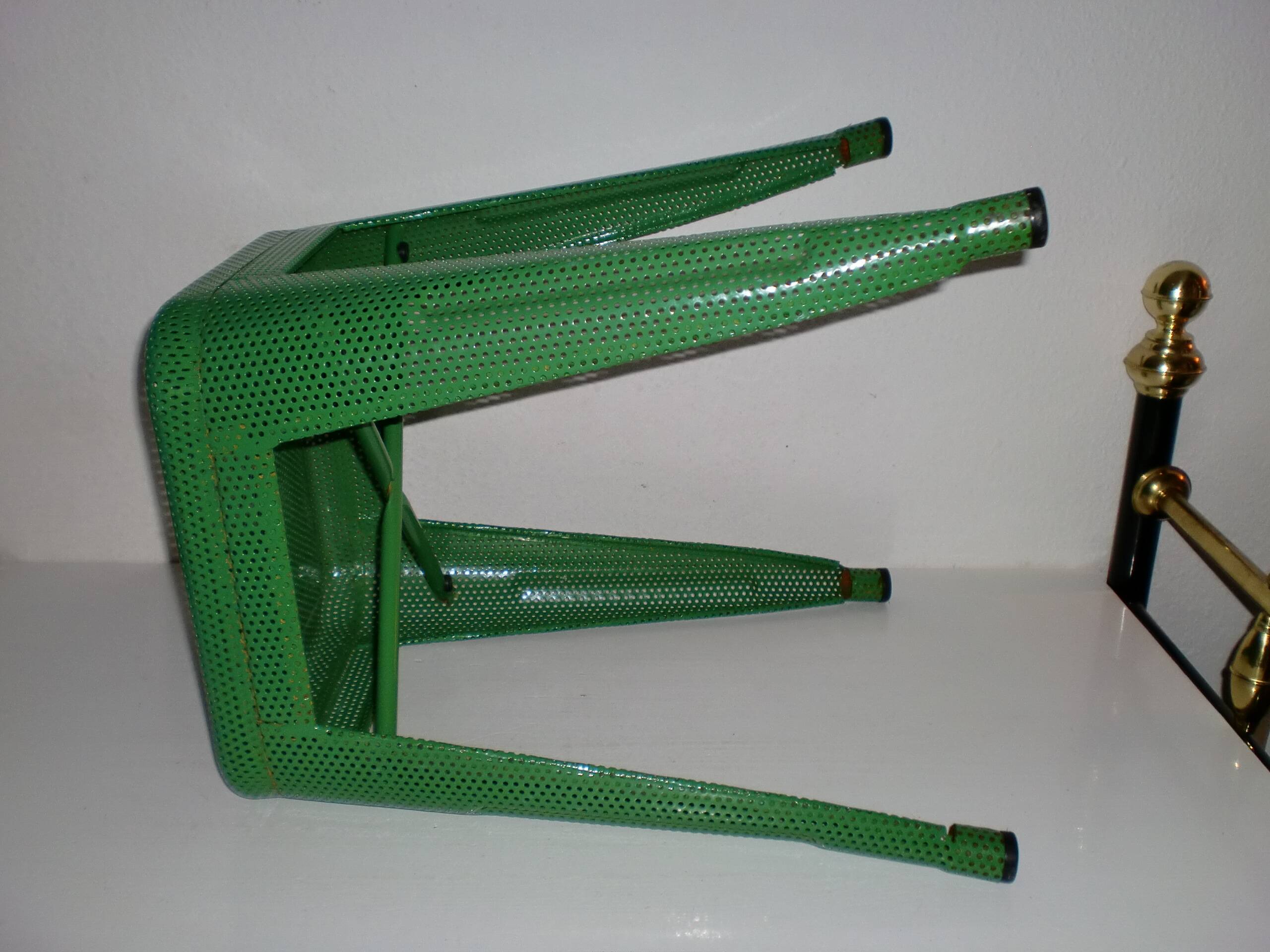 Perforated Metal Industrial Stool, Andriot for Tolix, France