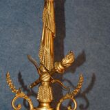 Lustre en bronze doré et pampilles fin XIXe siècle