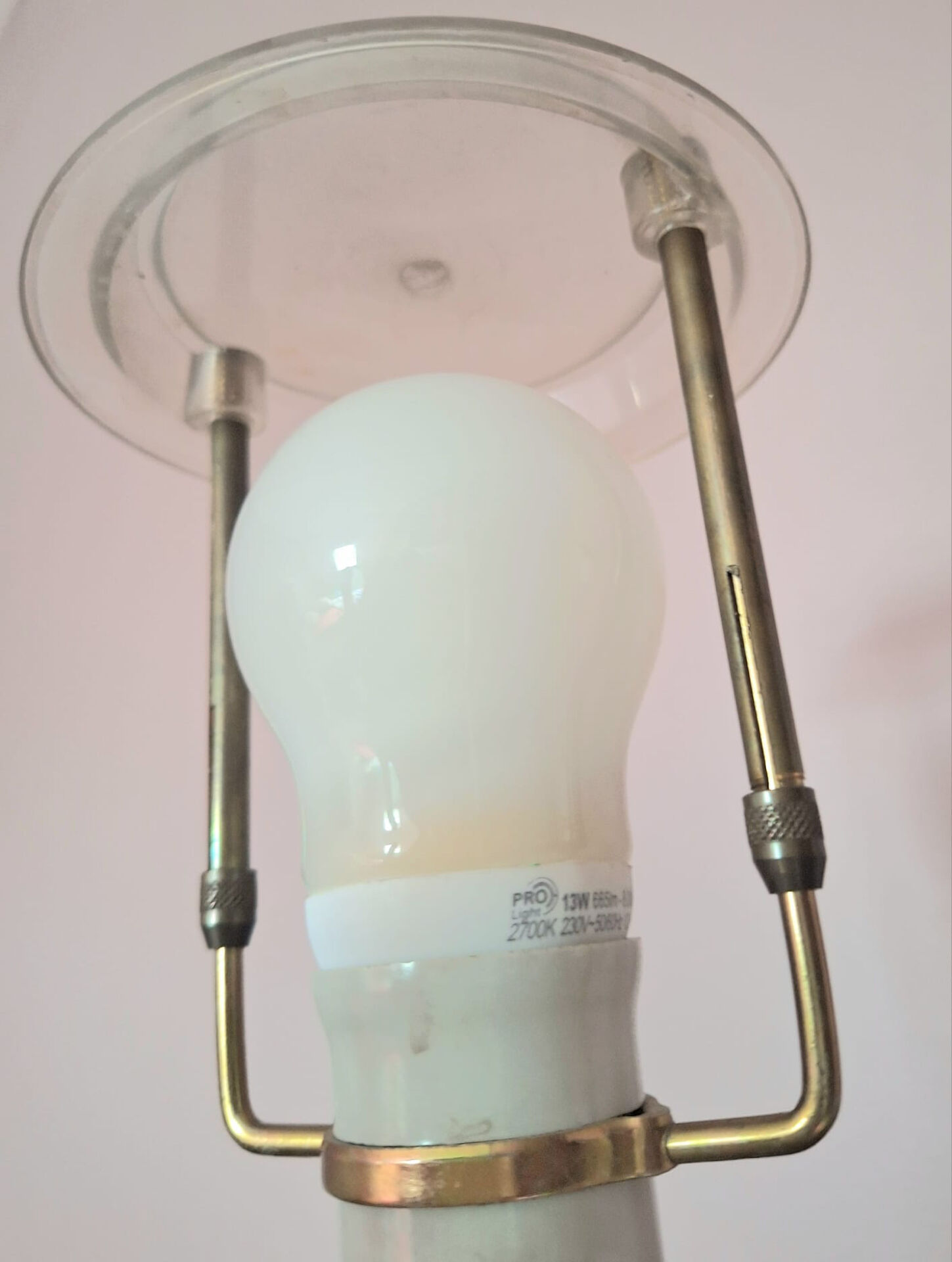 Vintage ceramic lamp, AK Kaiser, Germany, antique light fixture.