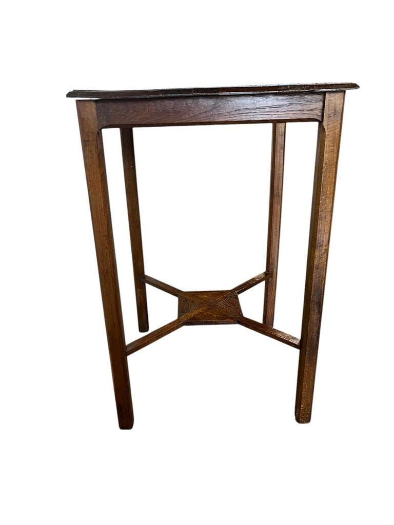 Table d'appoint/plante/étagère vintage haute en bois brun