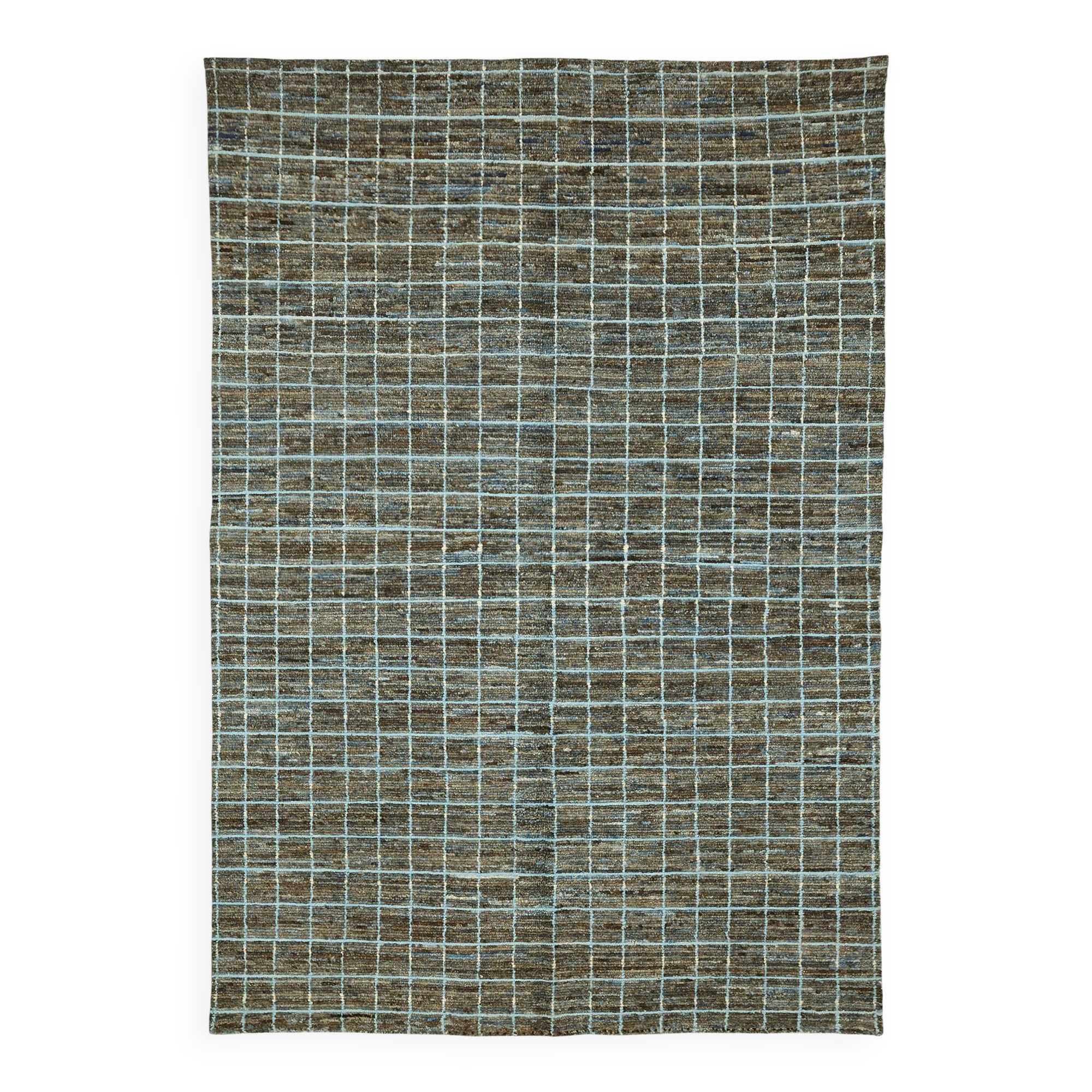 Hand-Knotted Turkish Contemporary 210 cm x 300 cm Grey Wool Carpet