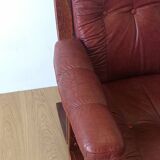 Scandinavian Mid-Century Modern Leather Easy Chair by Ekornes 1970s.