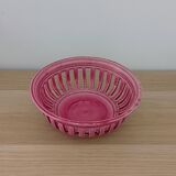Vintage basket Pichon Uzès pink openwork with chopsticks