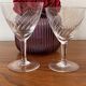 2 engraved glass wine glasses 9 cl and 6 cl