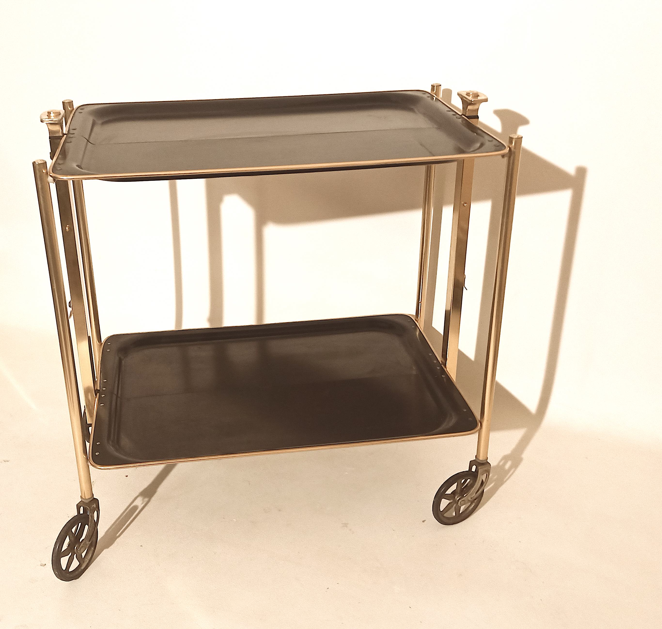 Foldable black foldable rolling service 50s