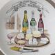 Porcelain cheese platter with 6 matching plates.