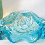 Empty pocket corolla in vintage azure blue Murano glass