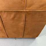 Roche-Bobois brown leather sofa
