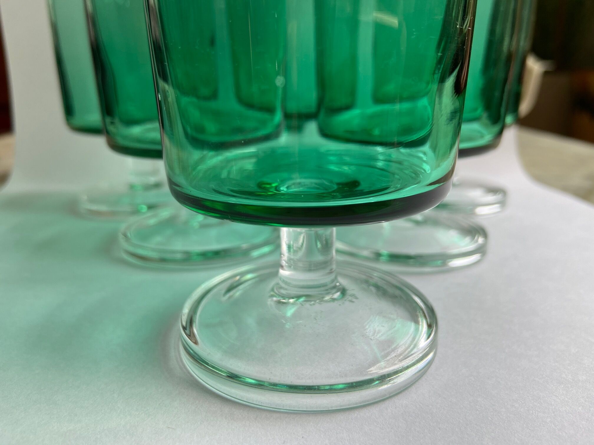 Set of 6 mint green glasses