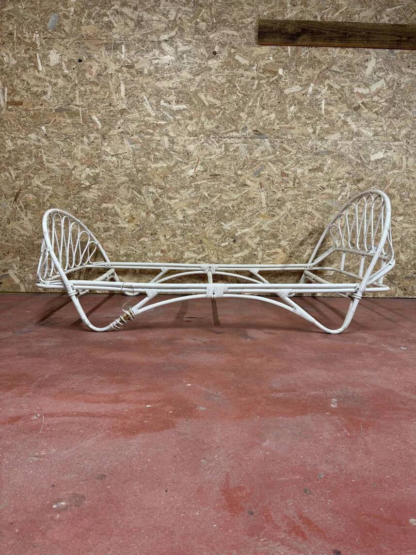 Vintage rattan bed - 1960s