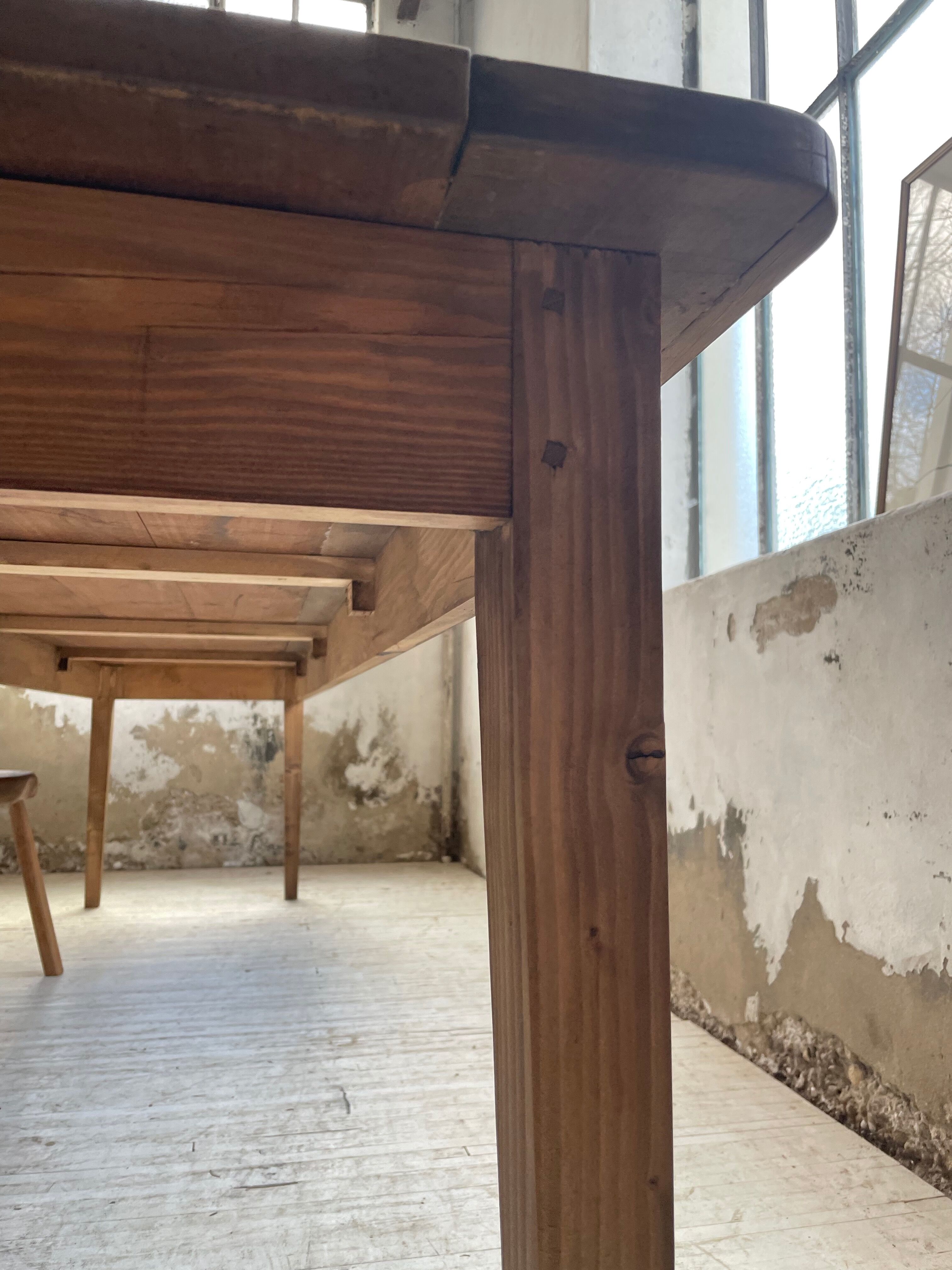 XL farmhouse table in beech and pine 3m