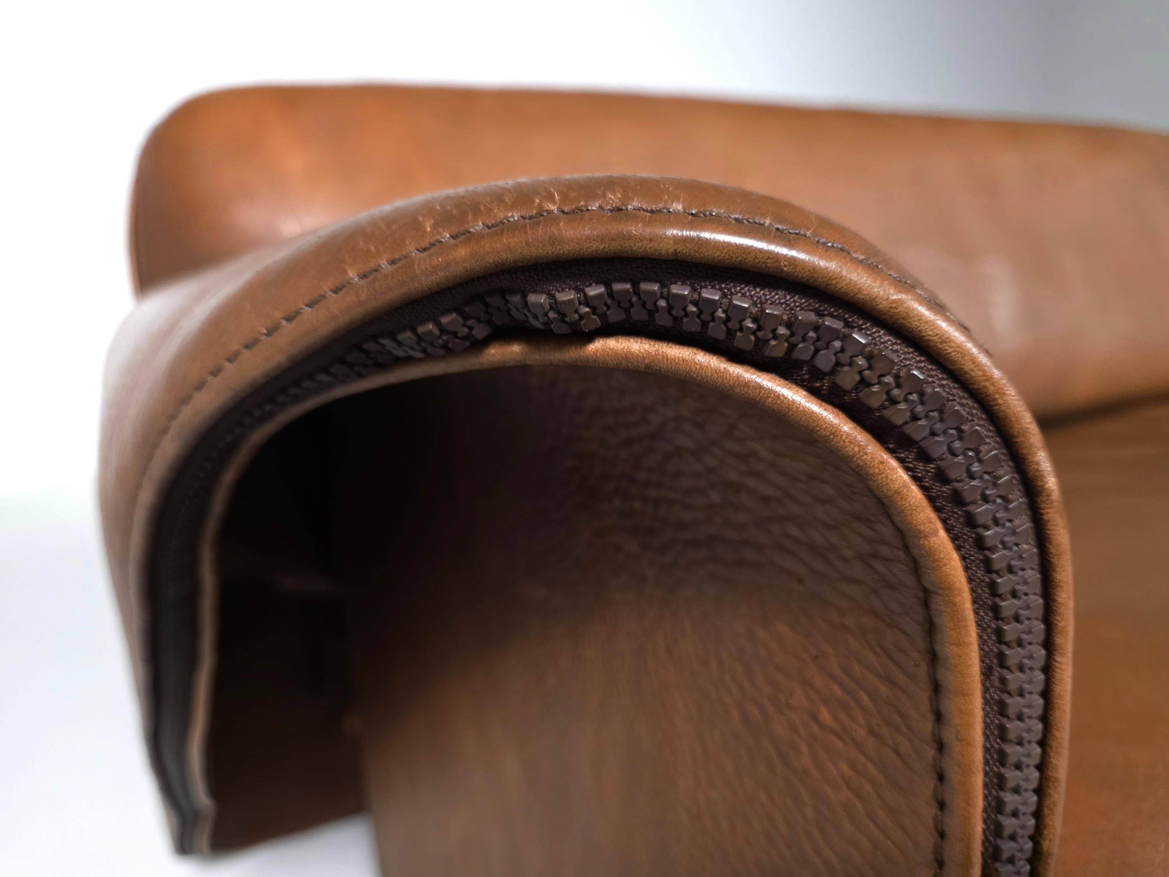 SDe Sede DS-125 Sofa by Gert Lange in cognac leather, Switzerland, 1980s