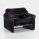 Mid century velvet lounge chair Maralunga by Vigo Magistretti for Cassina - Italy, 1970s