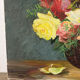 Basket of roses, oil on canvas signed