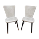 Pair of Chairs Baumann model Essor in imitation white leather, beech compass base