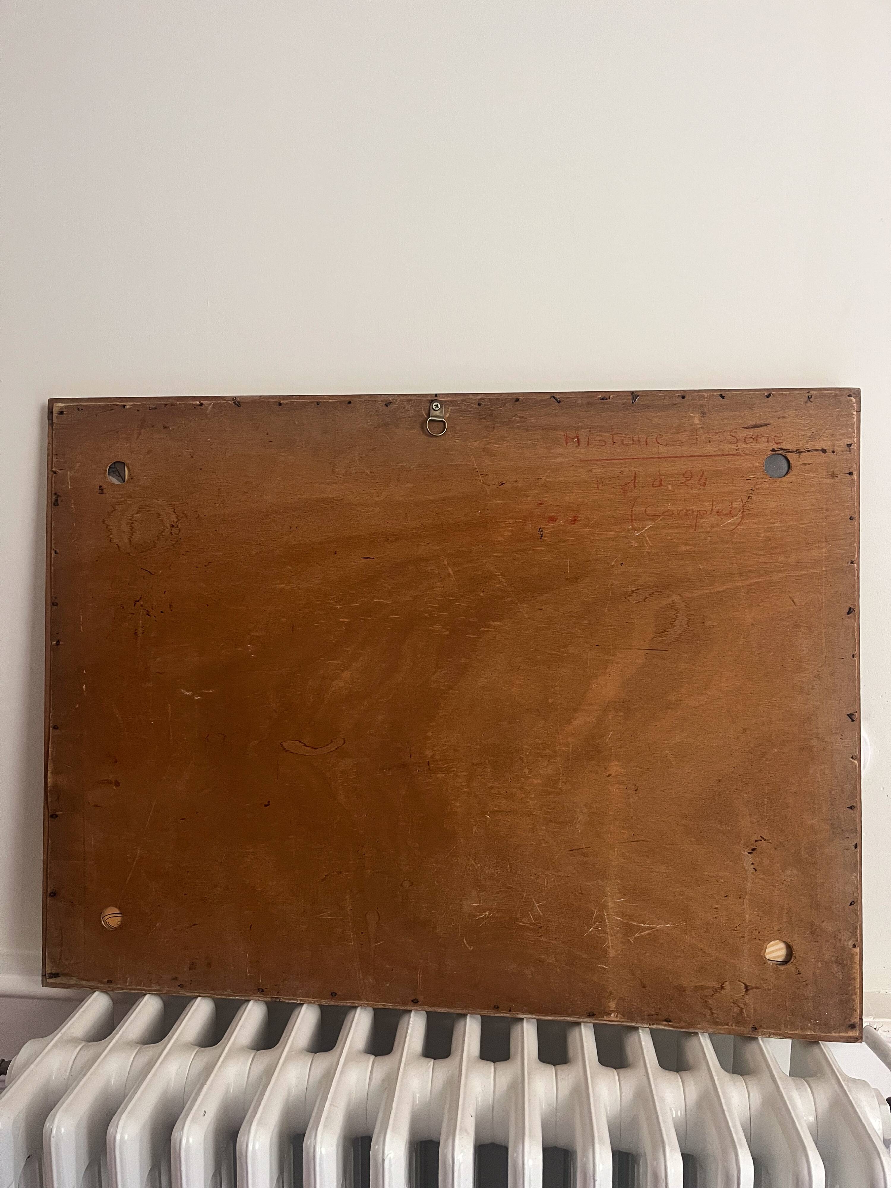 Double-sided educational posters with original wooden frame