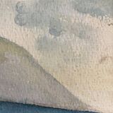 Watercolor seaside landscape recto/verso