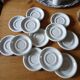 12 bistro coffee cups and 2 pots