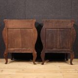 Pair of Louis XV style inlaid Lombard bedside tables