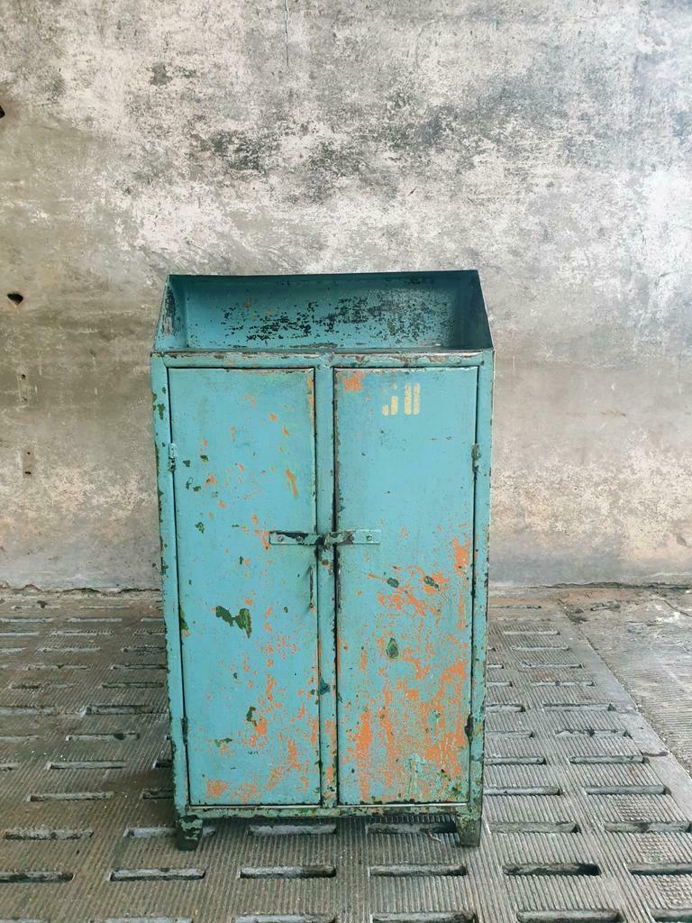 Old cabinet iron sideboard blue