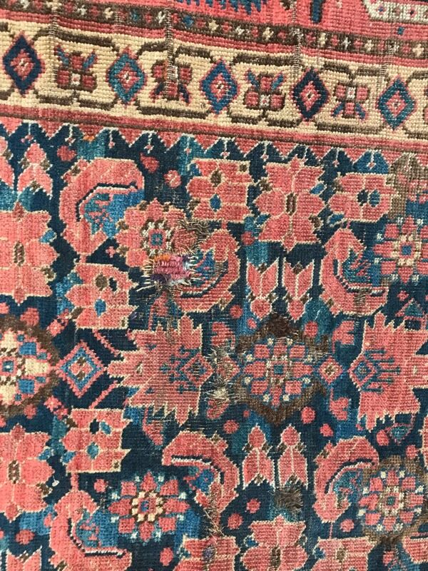 Tapis ancien Beshir afghan fait main 197x396 cm
