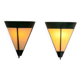 Pair of Scandinavian conical wall lamps in metal and bakelite, 1950s/1960s