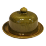 Small delicious olive green ceramic Cheese Bell, Danish design, estimated 1970s.