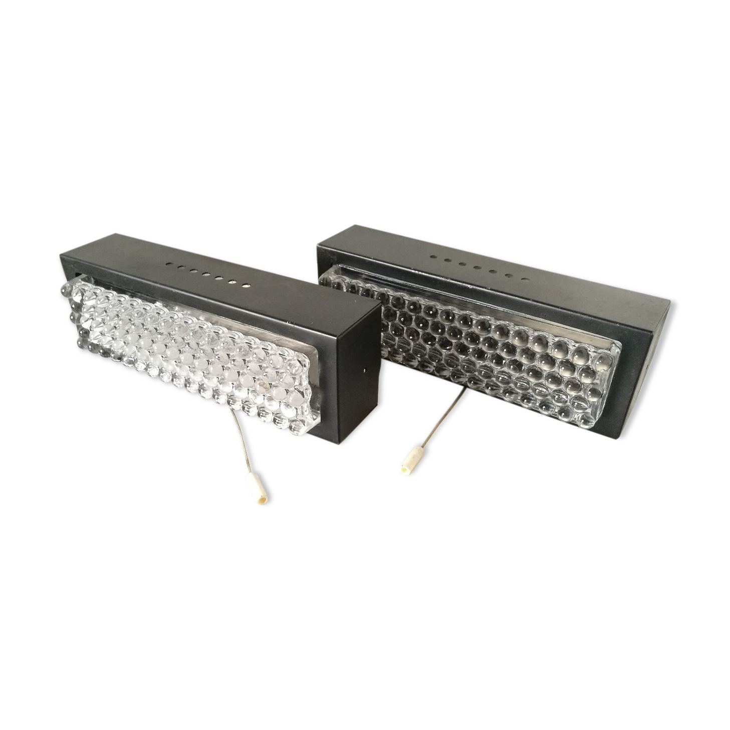 Pair of vintage beaded glass sconces 70