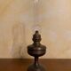 Brass oil lamp and glass