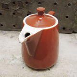 Ancienne cafetière en céramique marron