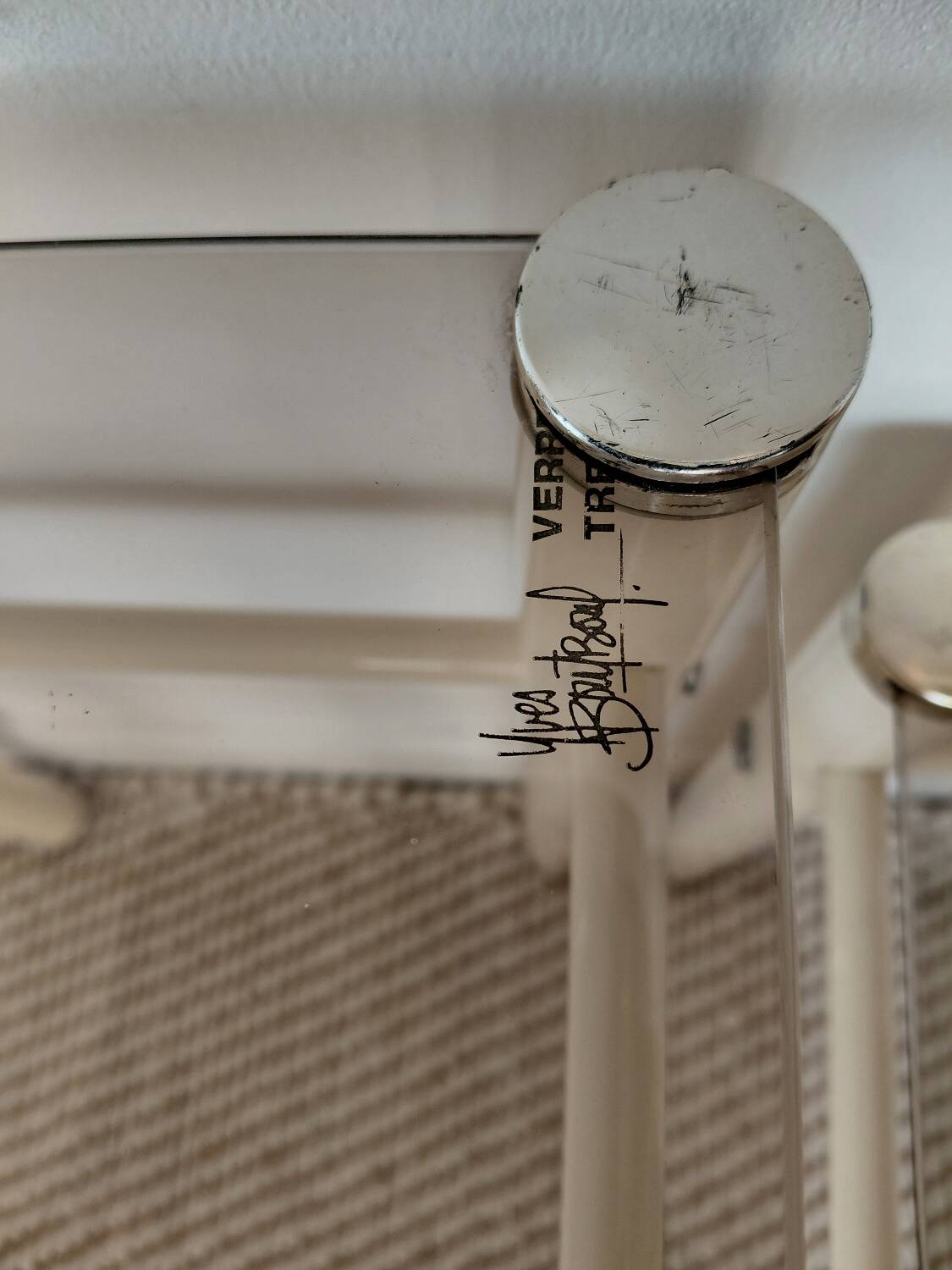 Beige Metal Nesting Tables Yves Boutboul 1970s