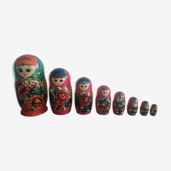 Set of 8 large Russian dolls