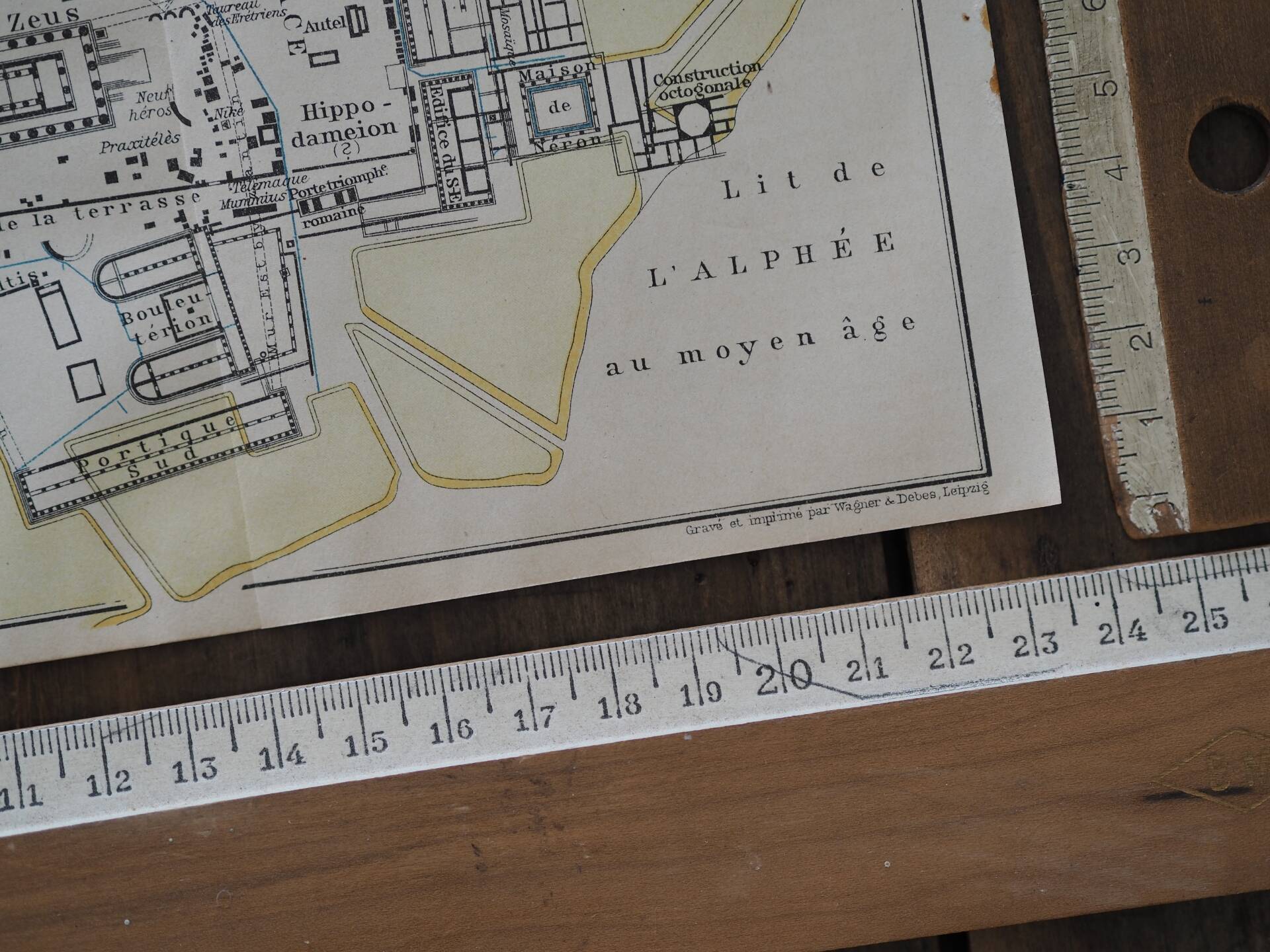 Sanctuary of Olympia, Greece, original plan printed in 1910.