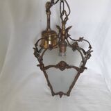 Bronze and glass pendant light