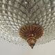 Brass and crystal diamond point ceiling light, France