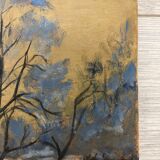 Huile sur panneau paysage vintage
