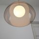 Space-age italian brass, opaline and plexiglass pendant lamp