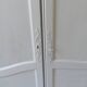 Wardrobe, dresser, vintage linen 2 doors green gray waxed finish.