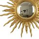 Large Wooden Sun Mirror Sunburst Butler Mirror Gold Witch Eye